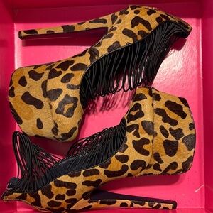 London Trash Leopard Print Heels